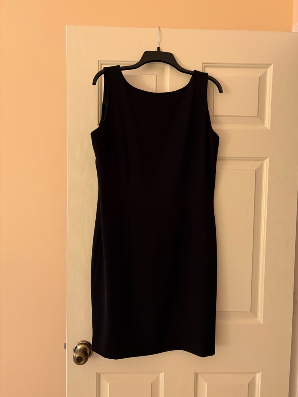 Evan Picone Black Sleeveless Sheath Dress with Long 2 Button Jacket with Pockets
